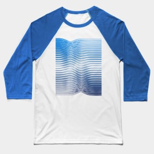 Ocean paint minimal waves blue Baseball T-Shirt